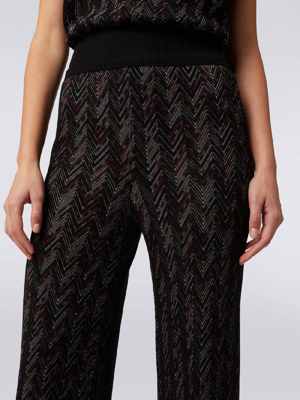 M Missoni Pantaloni A Palazzo In Lana E Viscosa Zig Zag