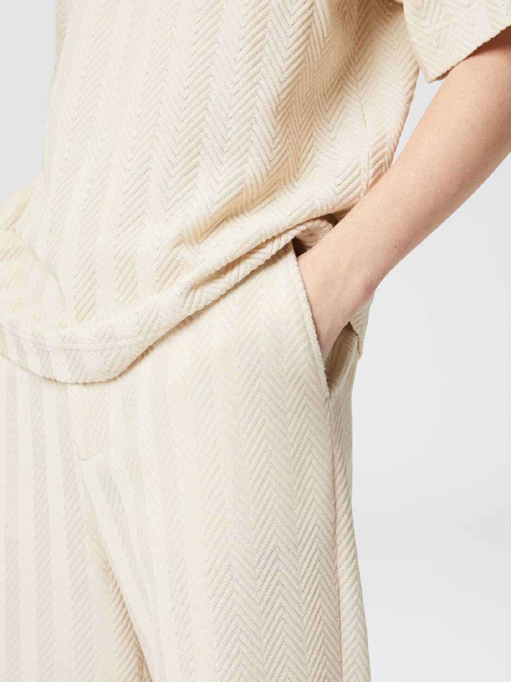 M Missoni Pantaloni Classici In Cotone E Viscosa Zig Zag