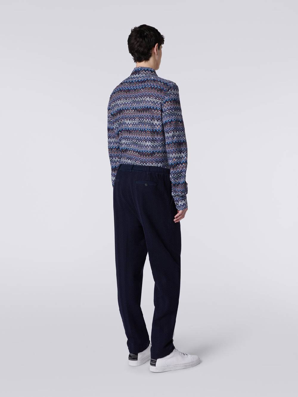 M Missoni Pantaloni Classici In Cotone E Viscosa Zig Zag