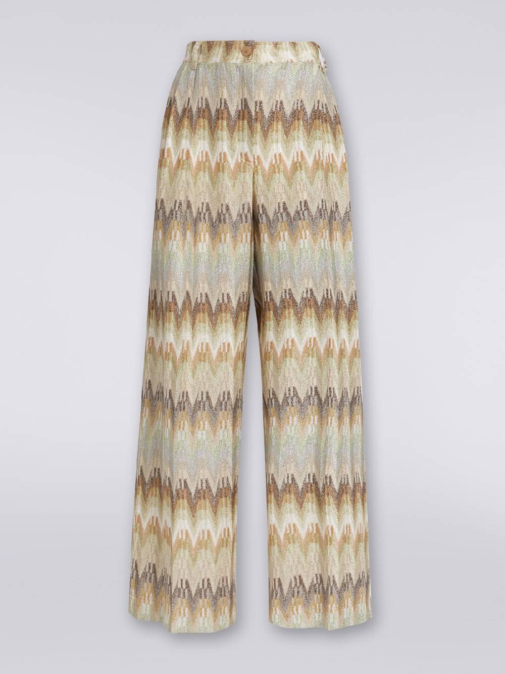 M Missoni Pantaloni Classici In Viscosa Zig Zag Con Lurex