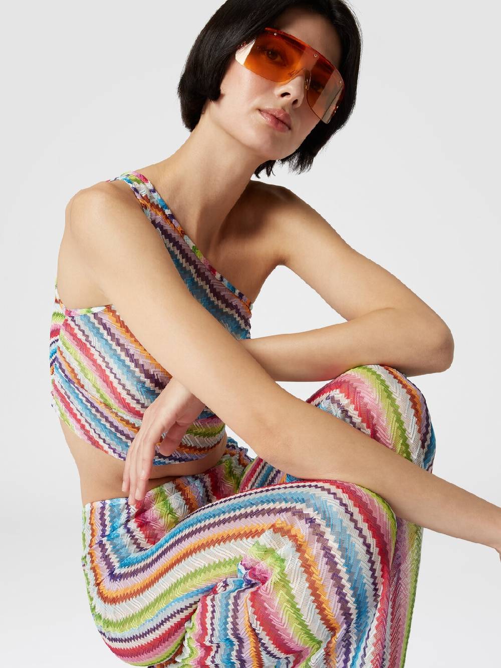 M Missoni Pantaloni Copricostume A Vista Bassa Stampa Zig Zag