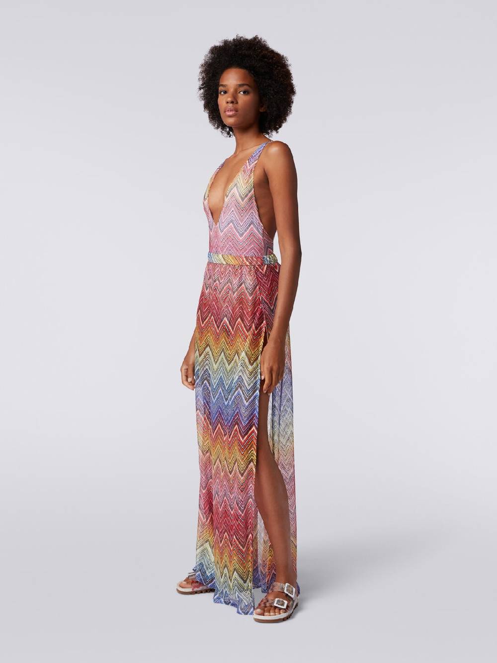 M Missoni Pantaloni Copricostume In Tessuto Stampa Zig Zag