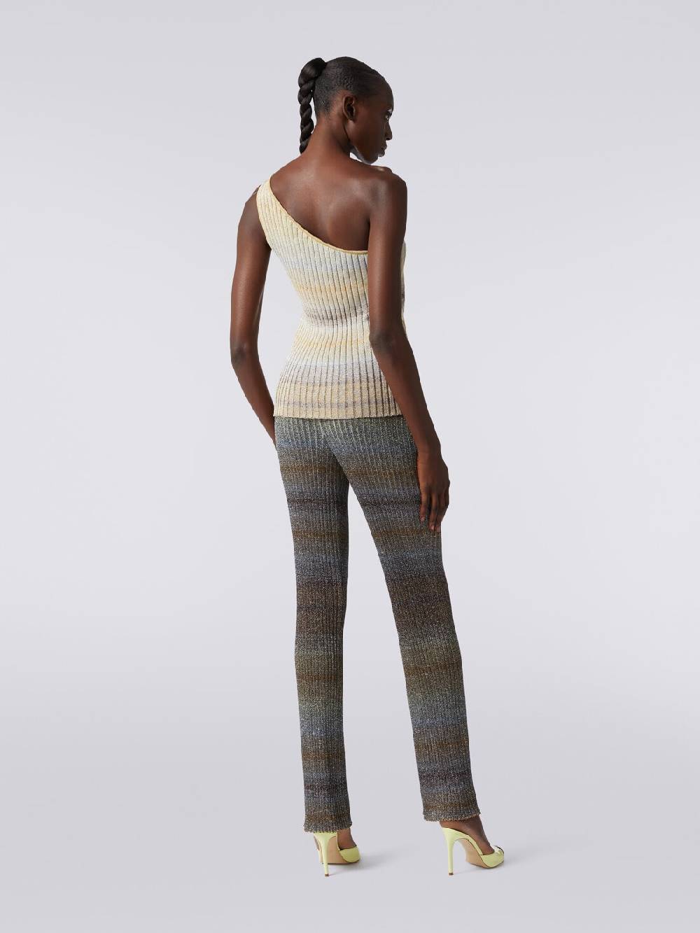 M Missoni Pantaloni Dritti In Viscosa E Lurex A Costine