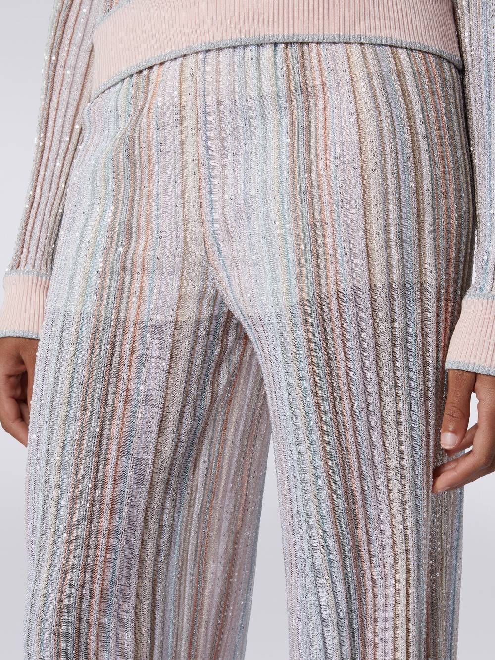 M Missoni Pantaloni In Maglia A Righe Verticali Con Paillettes