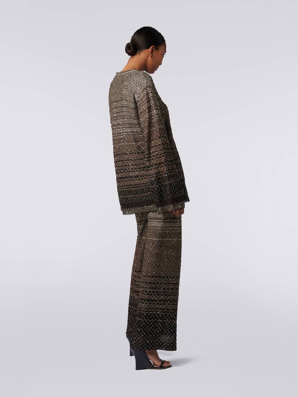 M Missoni Pantaloni In Maglia Dégradé Con Paillettes