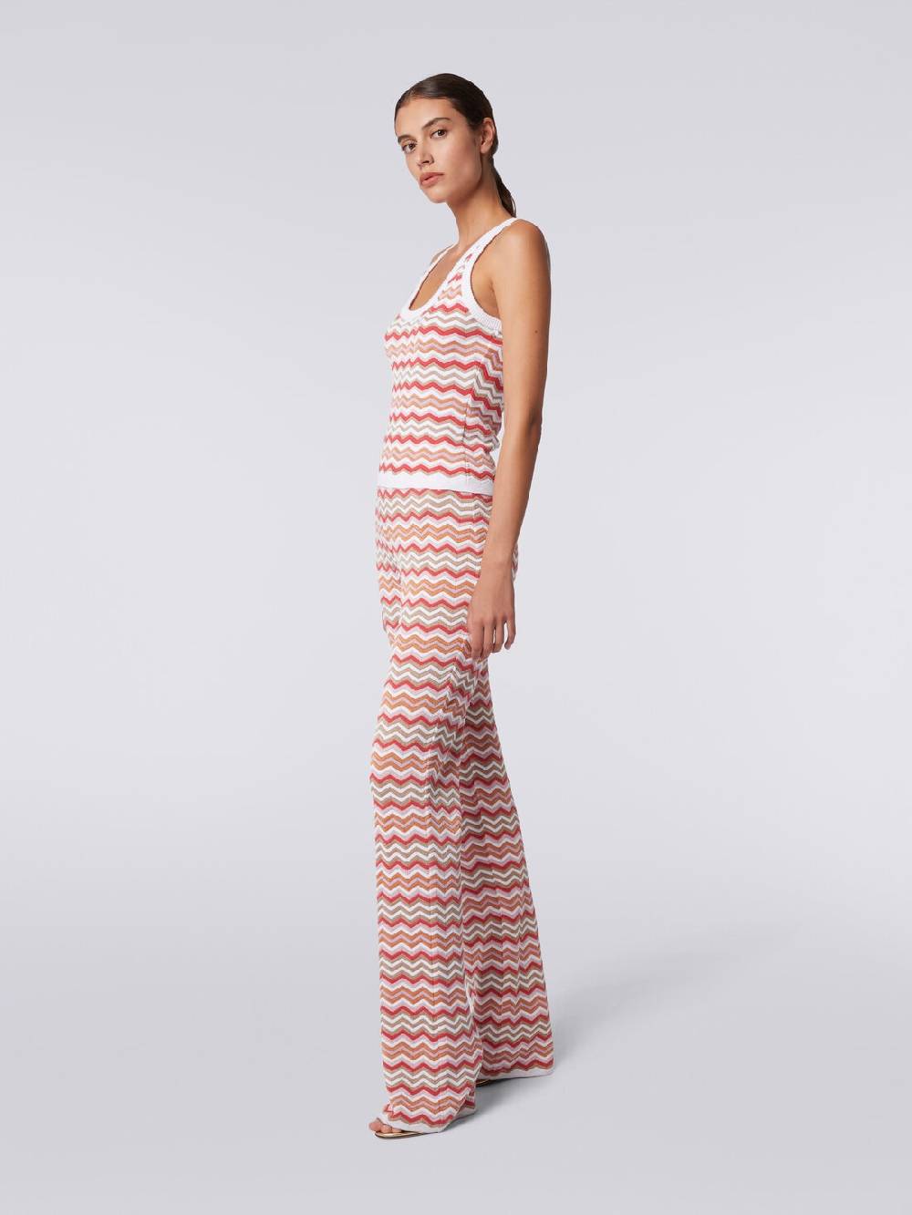 M Missoni Pantaloni In Maglia Di Cotone E Viscosa Zig Zag