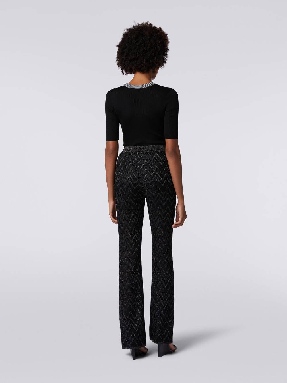 M Missoni Pantaloni In Maglia Di Viscosa Zig Zag Con Lurex