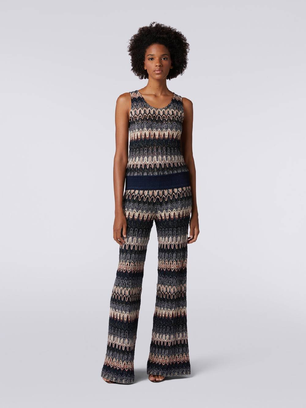 M Missoni Pantaloni in misto viscosa lamé a onde effetto pizzo