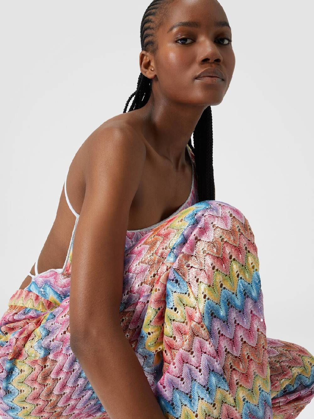 M Missoni Pantaloni In Pizzo Di Misto Cotone Spalmato