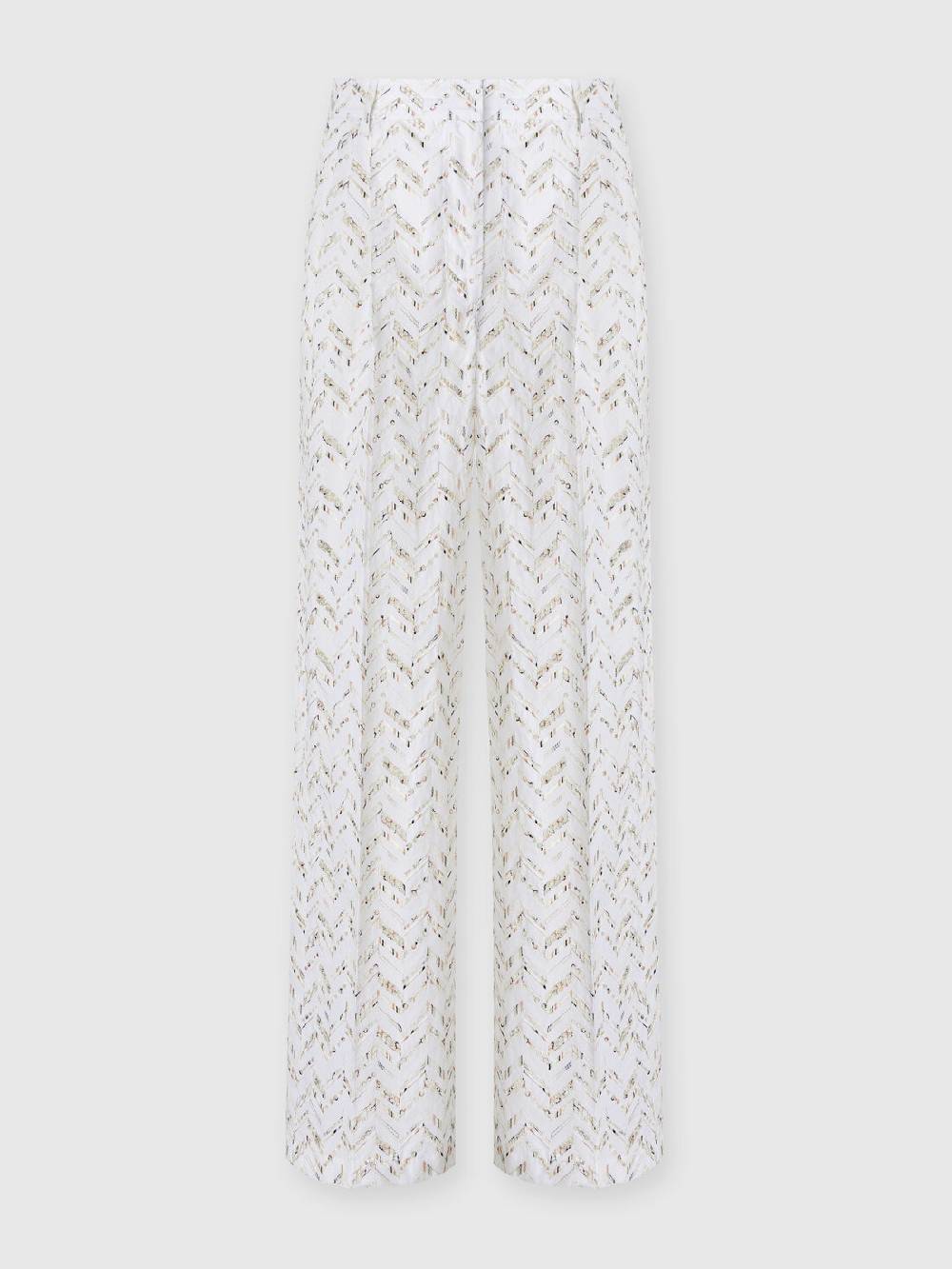 M Missoni Pantaloni In Popeline Di Cotone Con Pizzo Sangallo