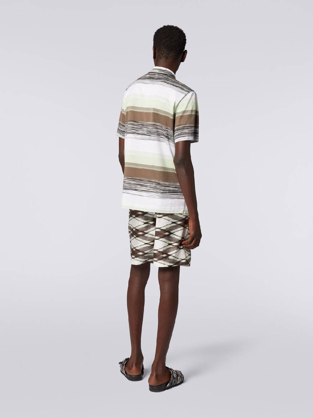 M Missoni Polo A Maniche Corte In Jersey Di Cotone Fiammato