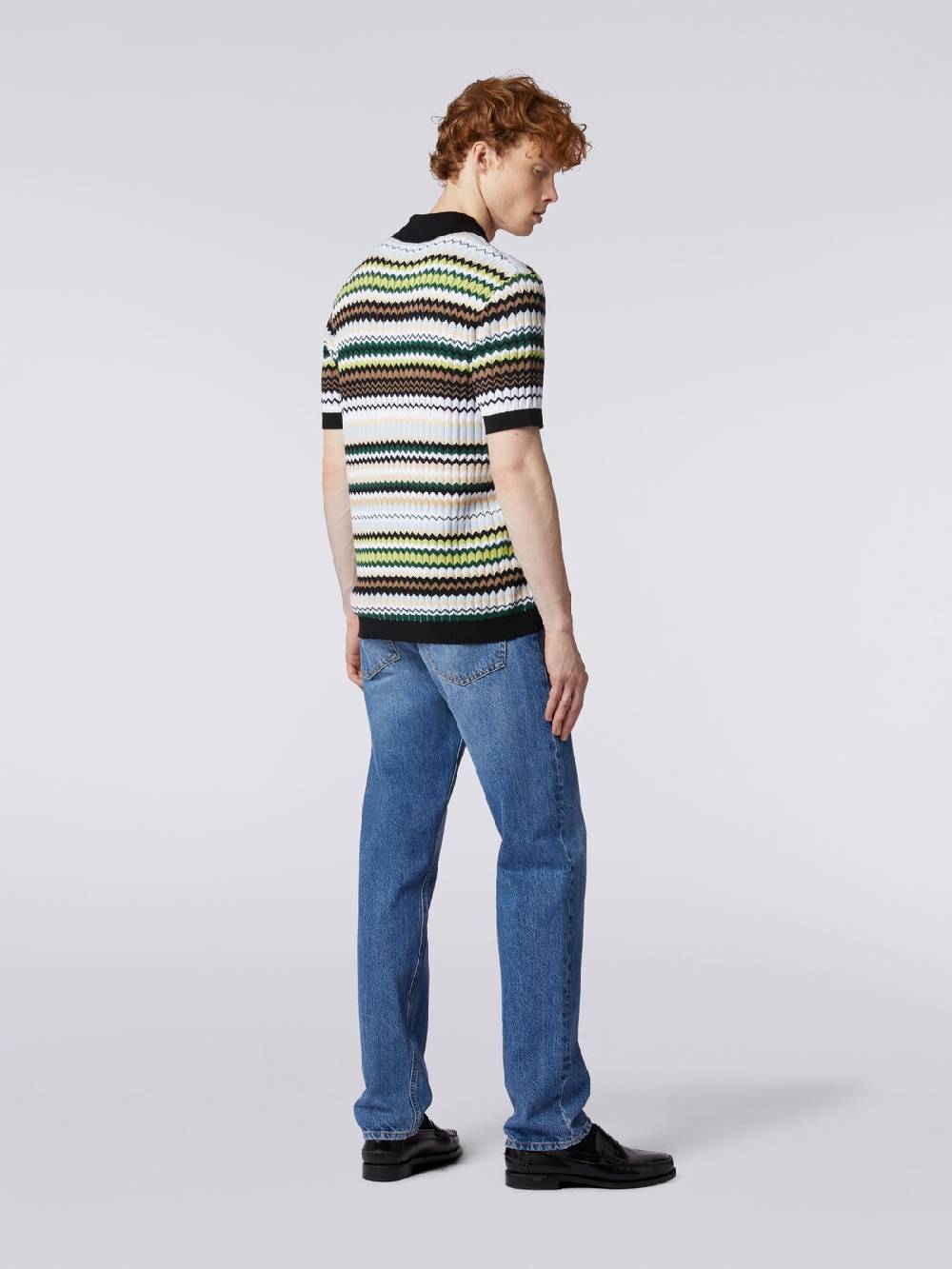 M Missoni Polo A Maniche Corte In Maglia Di Cotone Zig Zag