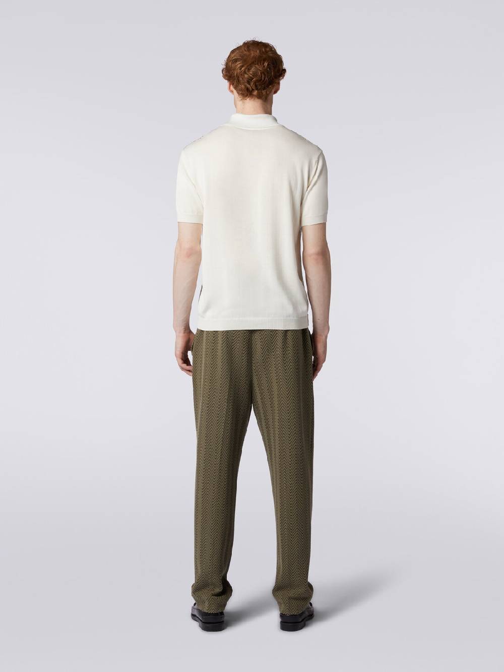 M Missoni Polo A Maniche Corte Zig Zag Con Profili A Contrasto