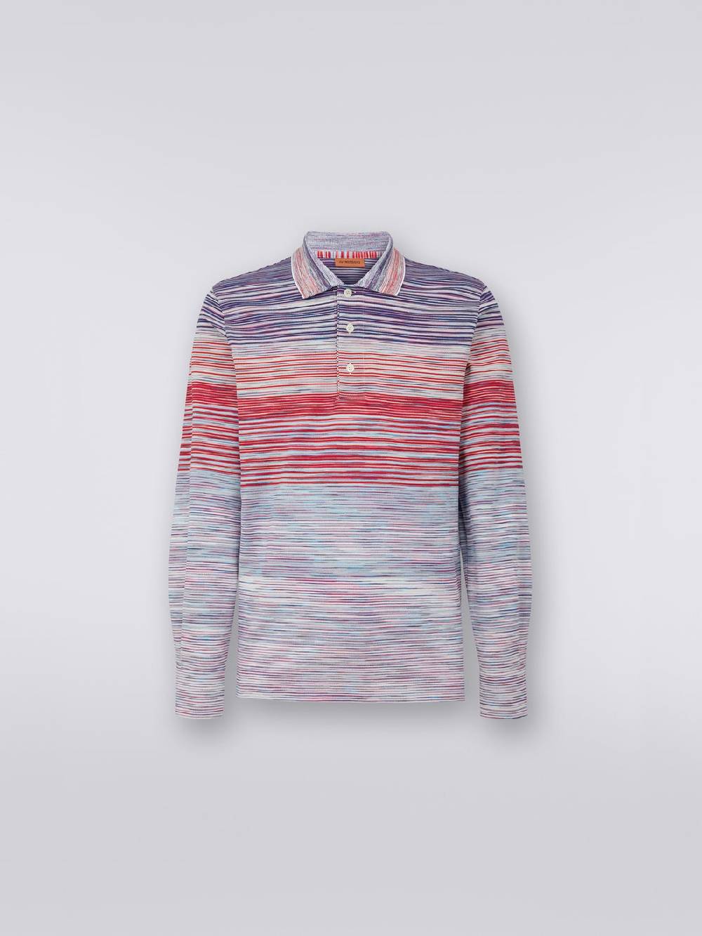 M Missoni Polo A Maniche Lunghe In Viscosa Fiammata