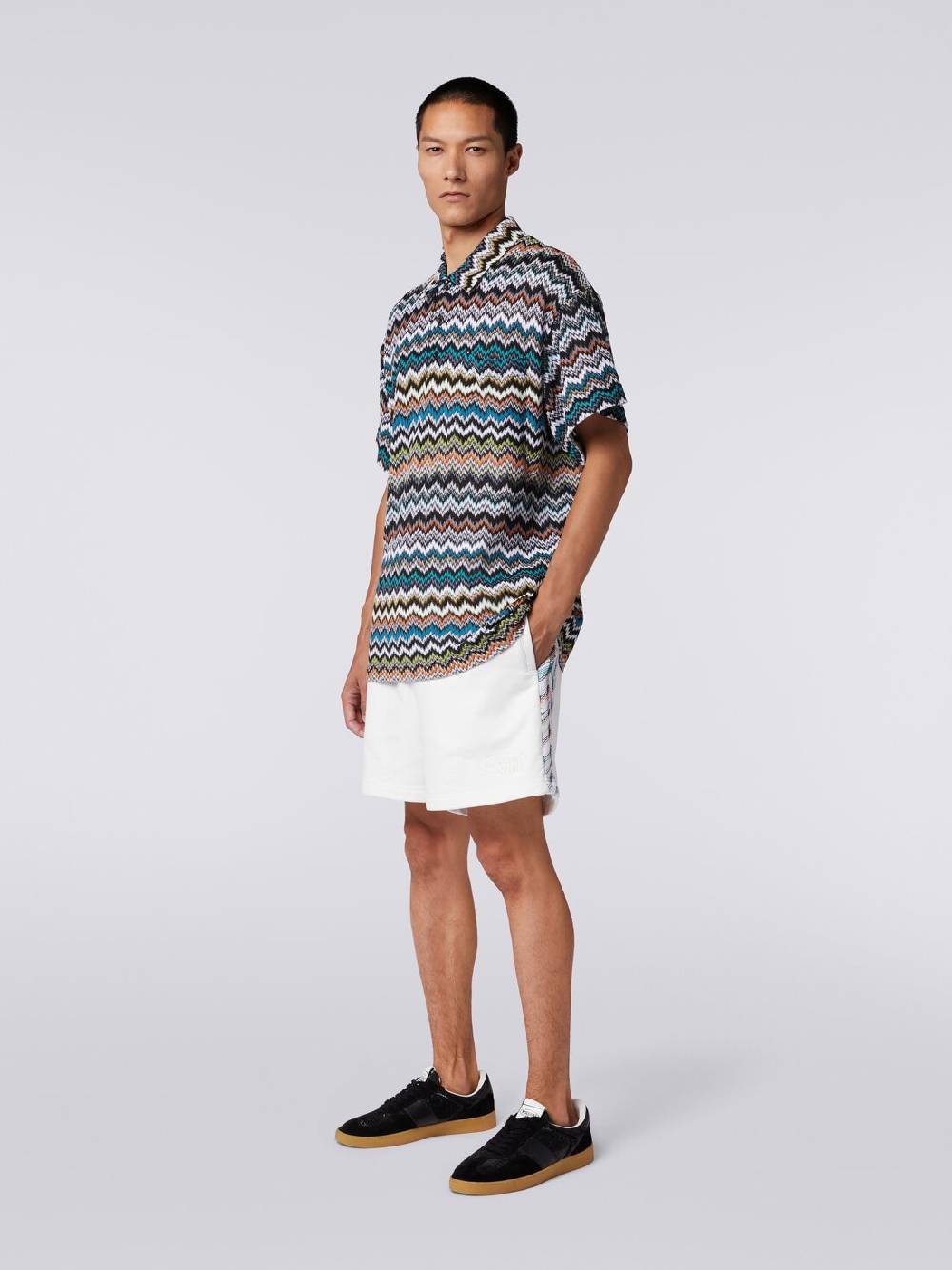 M Missoni Polo In Maglia Di Viscosa E Cotone Zig Zag