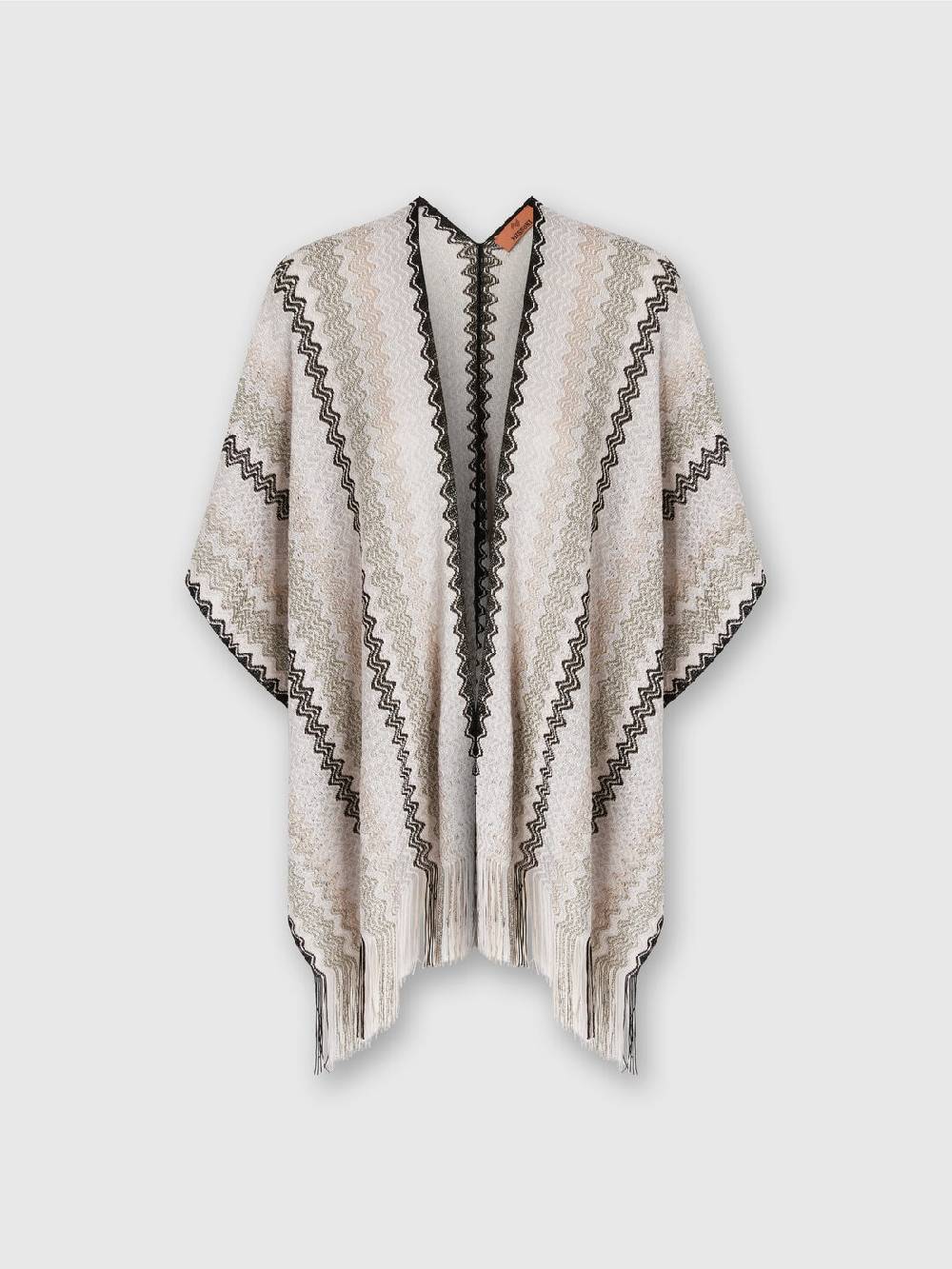 M Missoni Poncho in maglia di misto viscosa con motivo a onde e frange