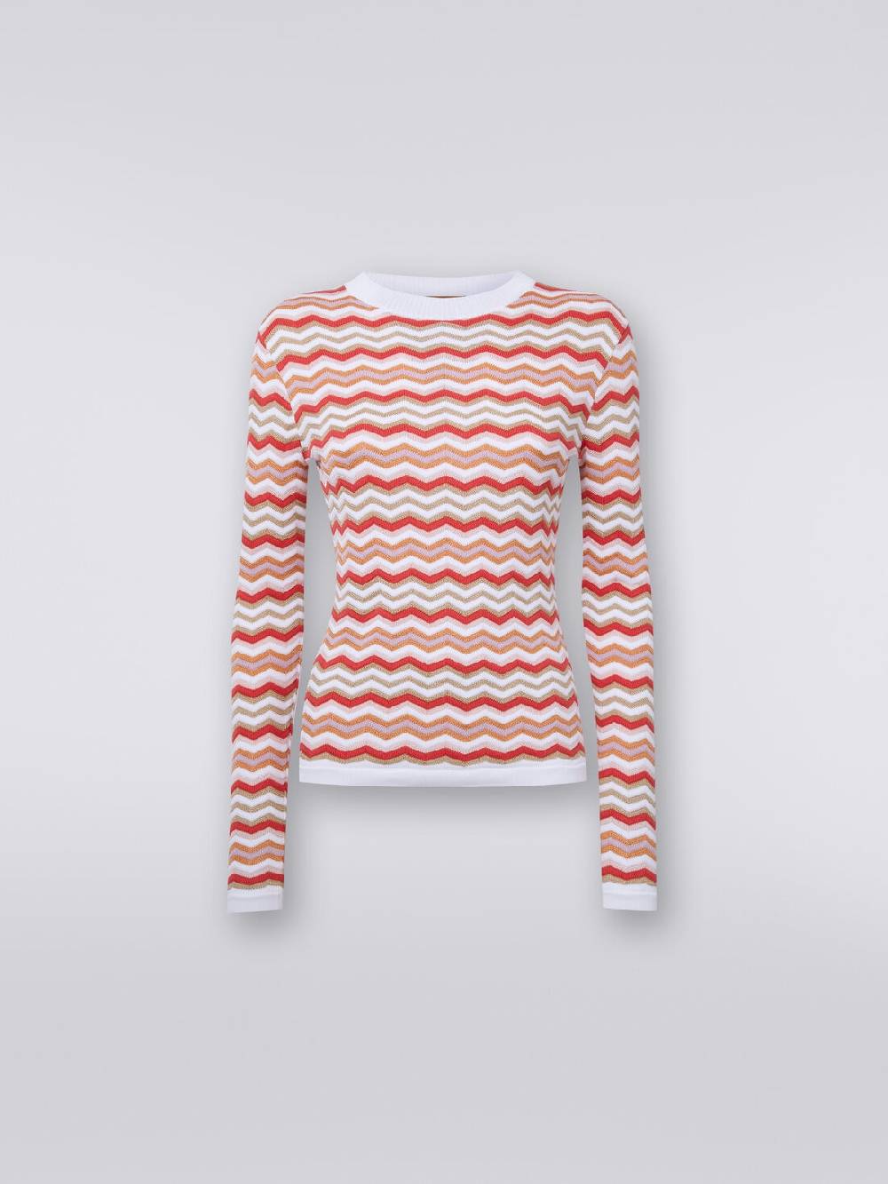 M Missoni Pullover Girocollo In Cotone E Viscosa Zig Zag