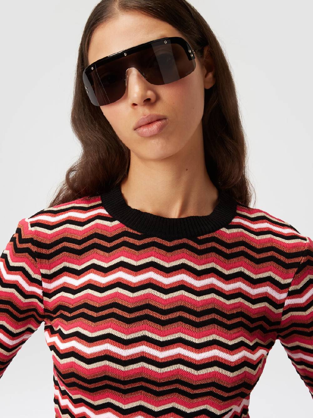 M Missoni Pullover Girocollo In Cotone E Viscosa Zig Zag