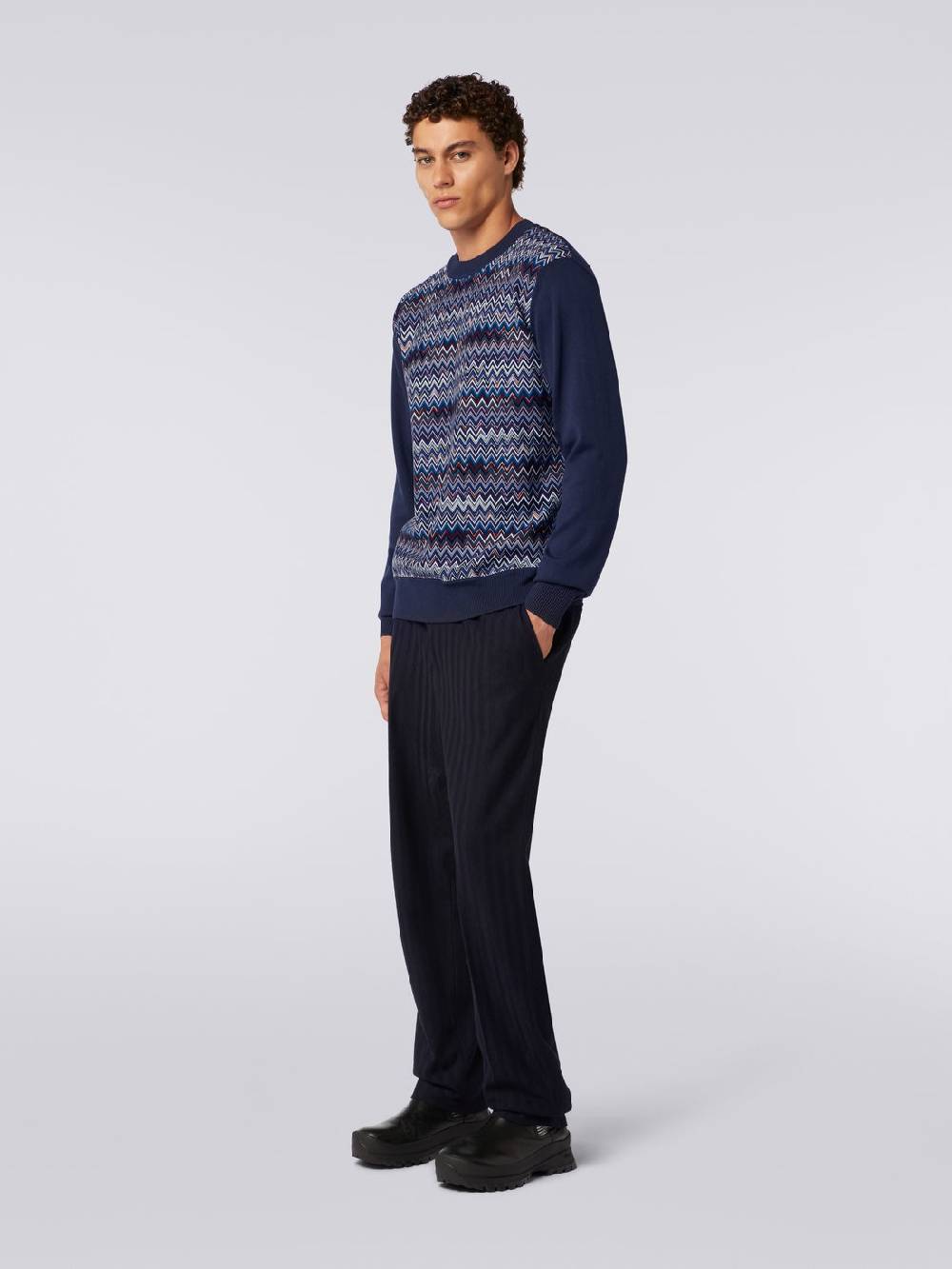 M Missoni Pullover Girocollo In Cotone, Seta E Viscosa Chevron