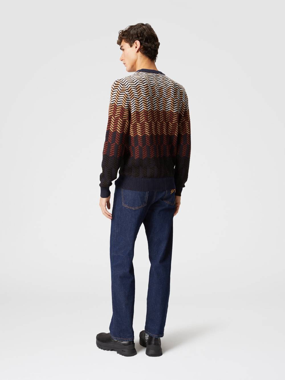 M Missoni Pullover Girocollo In Lana Vergine Zig Zag