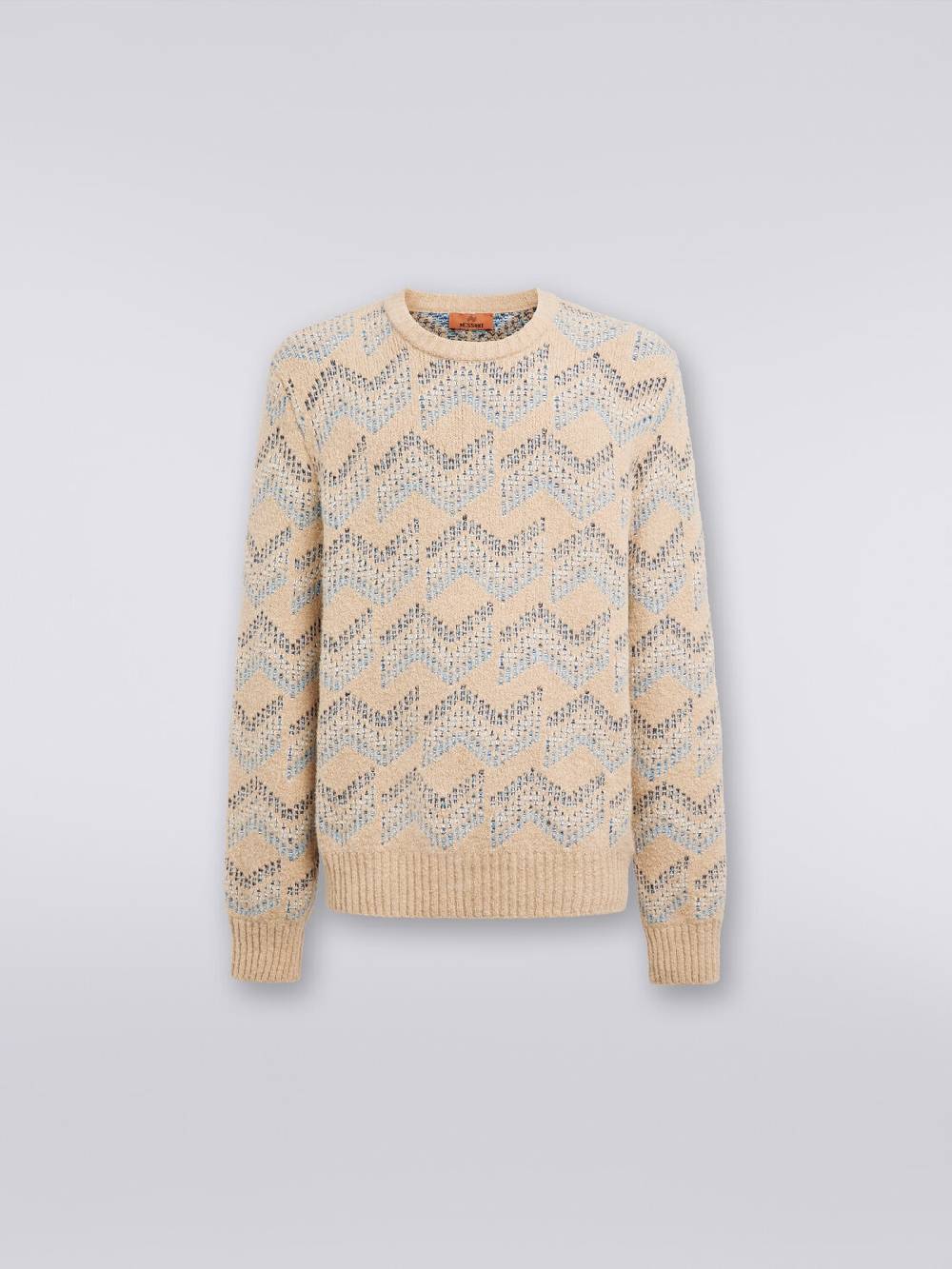 M Missoni Pullover girocollo in misto cotone motivo zig zag