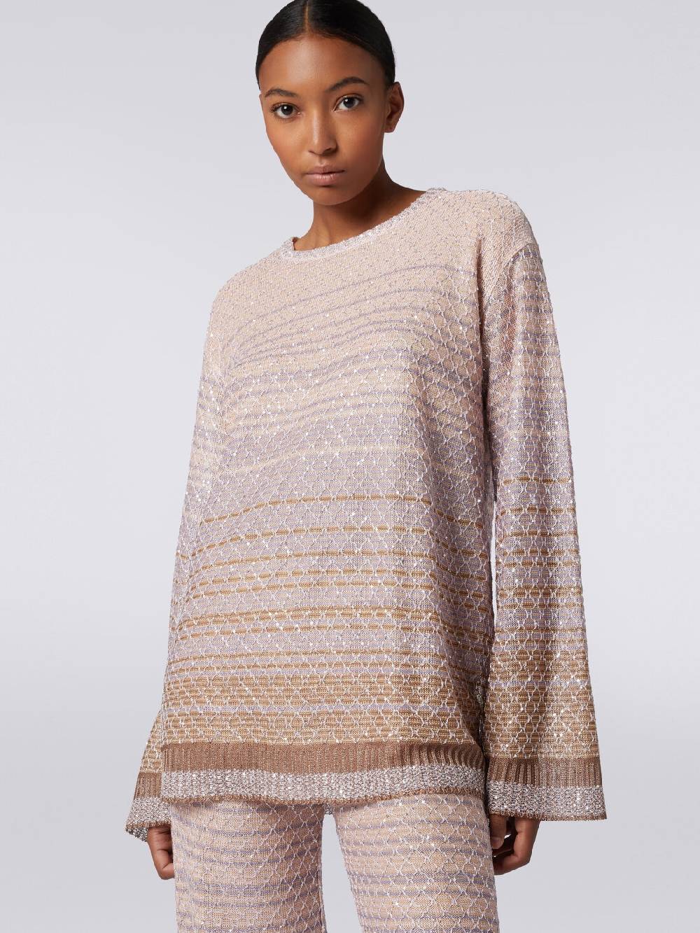 M Missoni Pullover Girocollo In Misto Viscosa Dégradé Con Paillettes