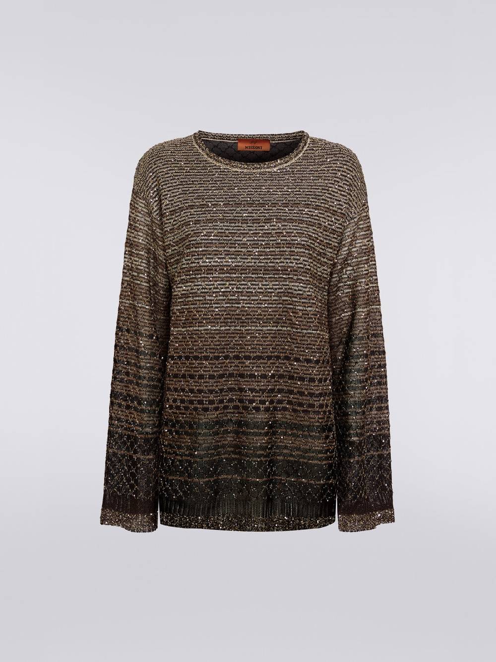 M Missoni Pullover Girocollo In Misto Viscosa Dégradé Con Paillettes