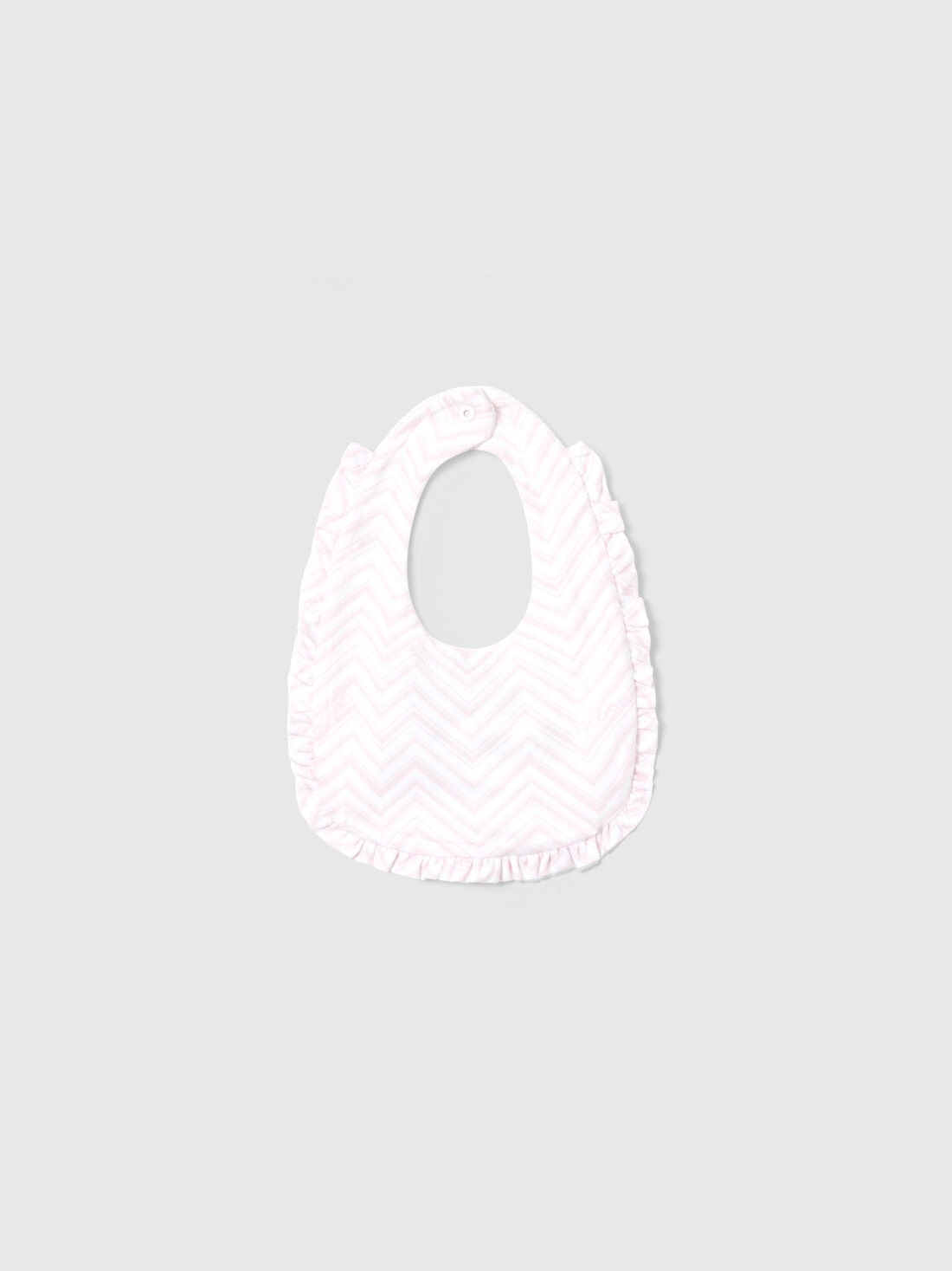 M Missoni Set Tre Pezzi Con Tutina, Zuccotto E Bavaglino In Cotone Con Inserti Zig Zag