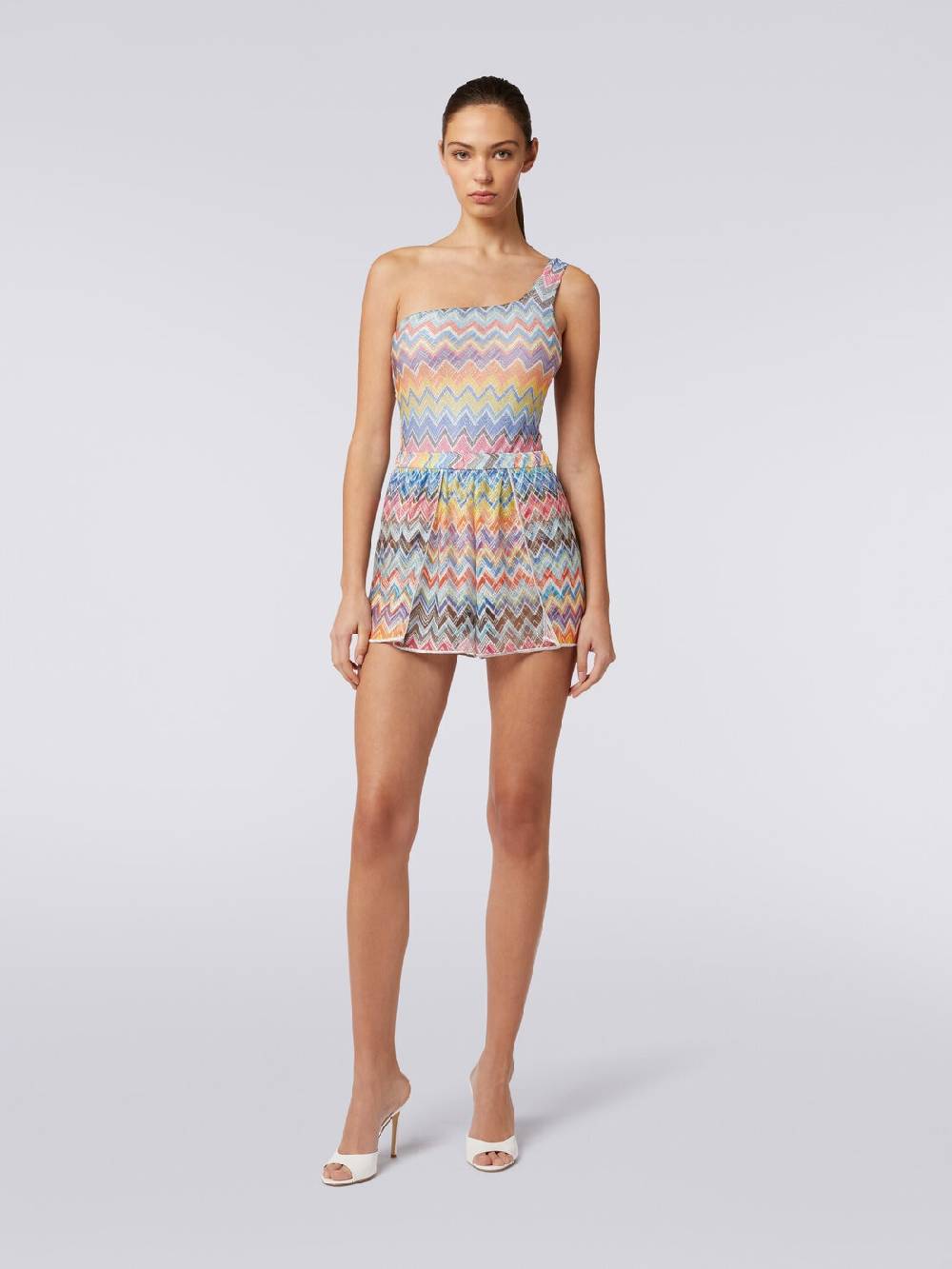 M Missoni Shorts copricostume con stampa zig zag e lurex