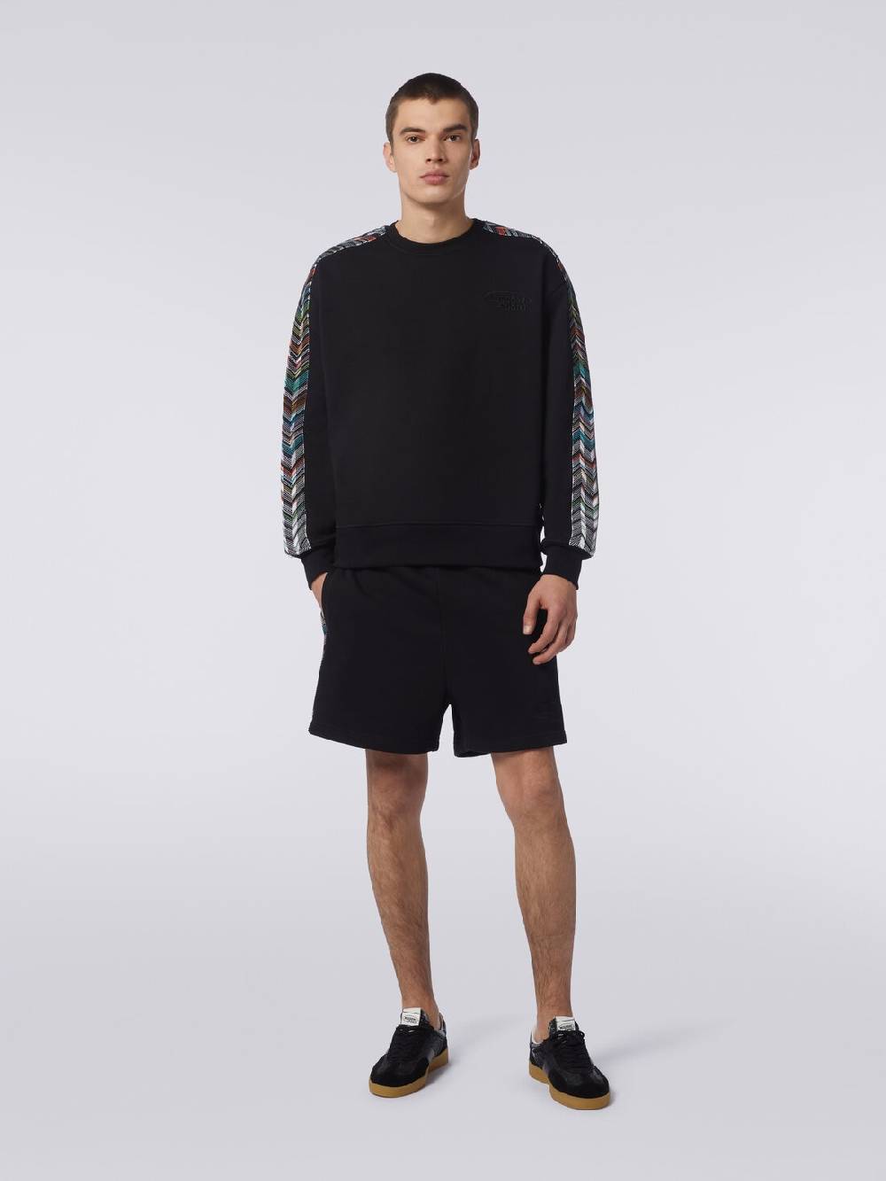 M Missoni Shorts in felpa con logo e bande laterali in maglia