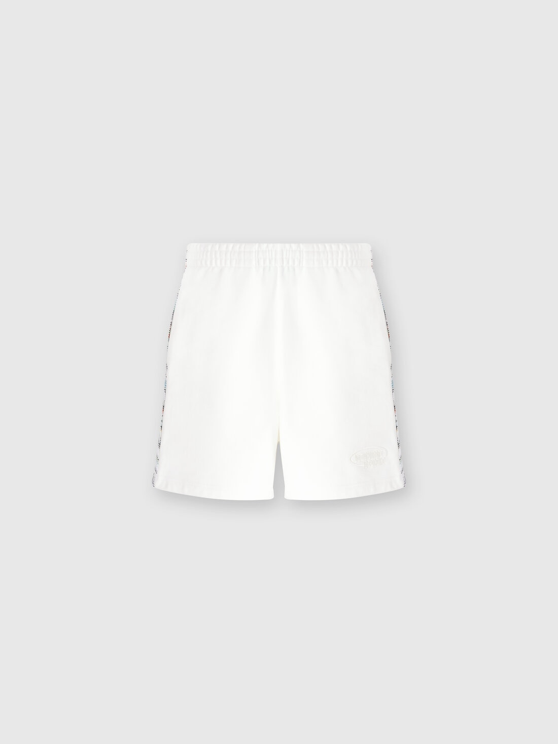 M Missoni Shorts In Felpa Di Cotone Con Logo E Bande Laterali In Maglia