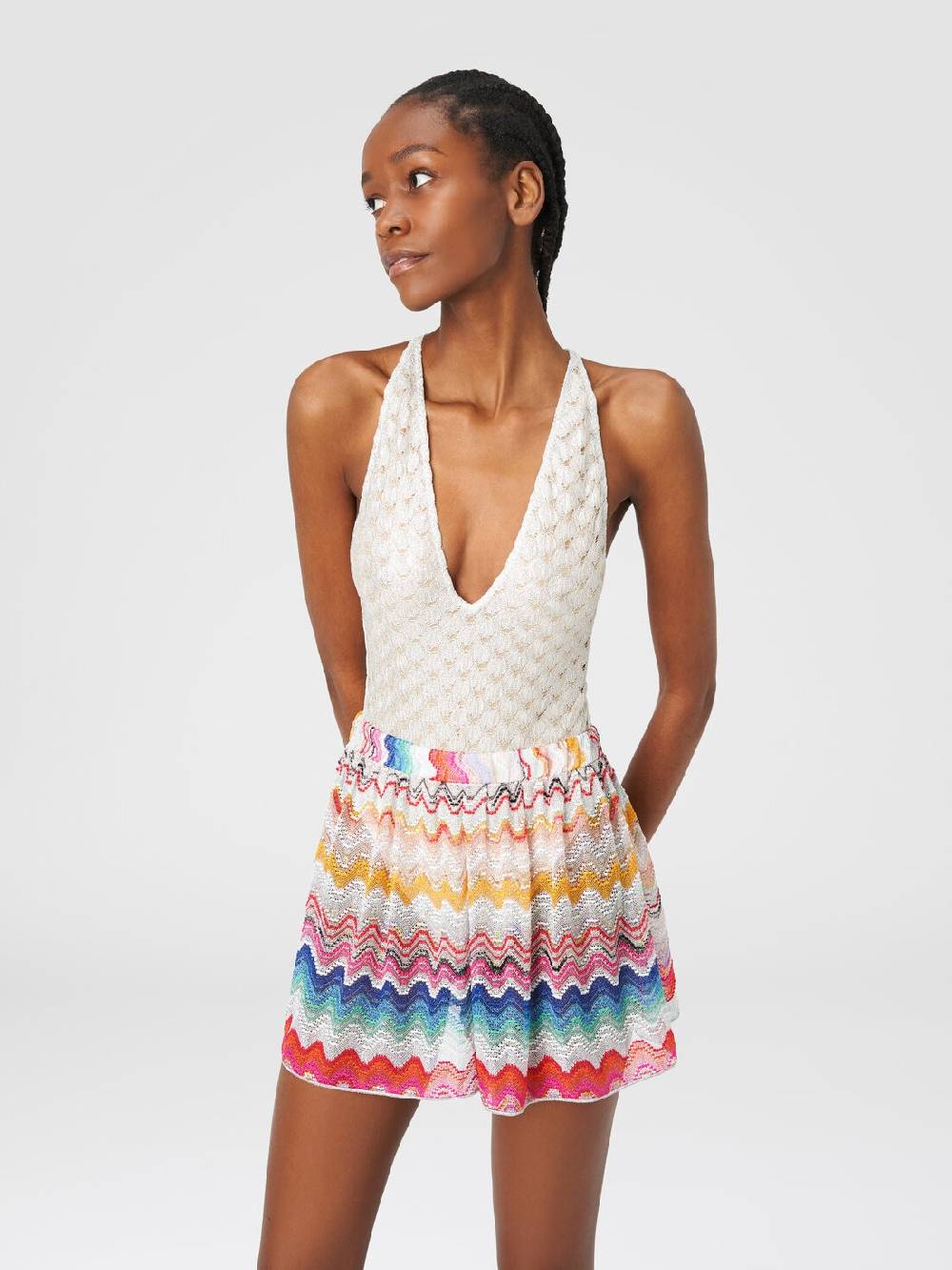 M Missoni Shorts In Maglia Di Misto Viscosa Traforata Con Lurex