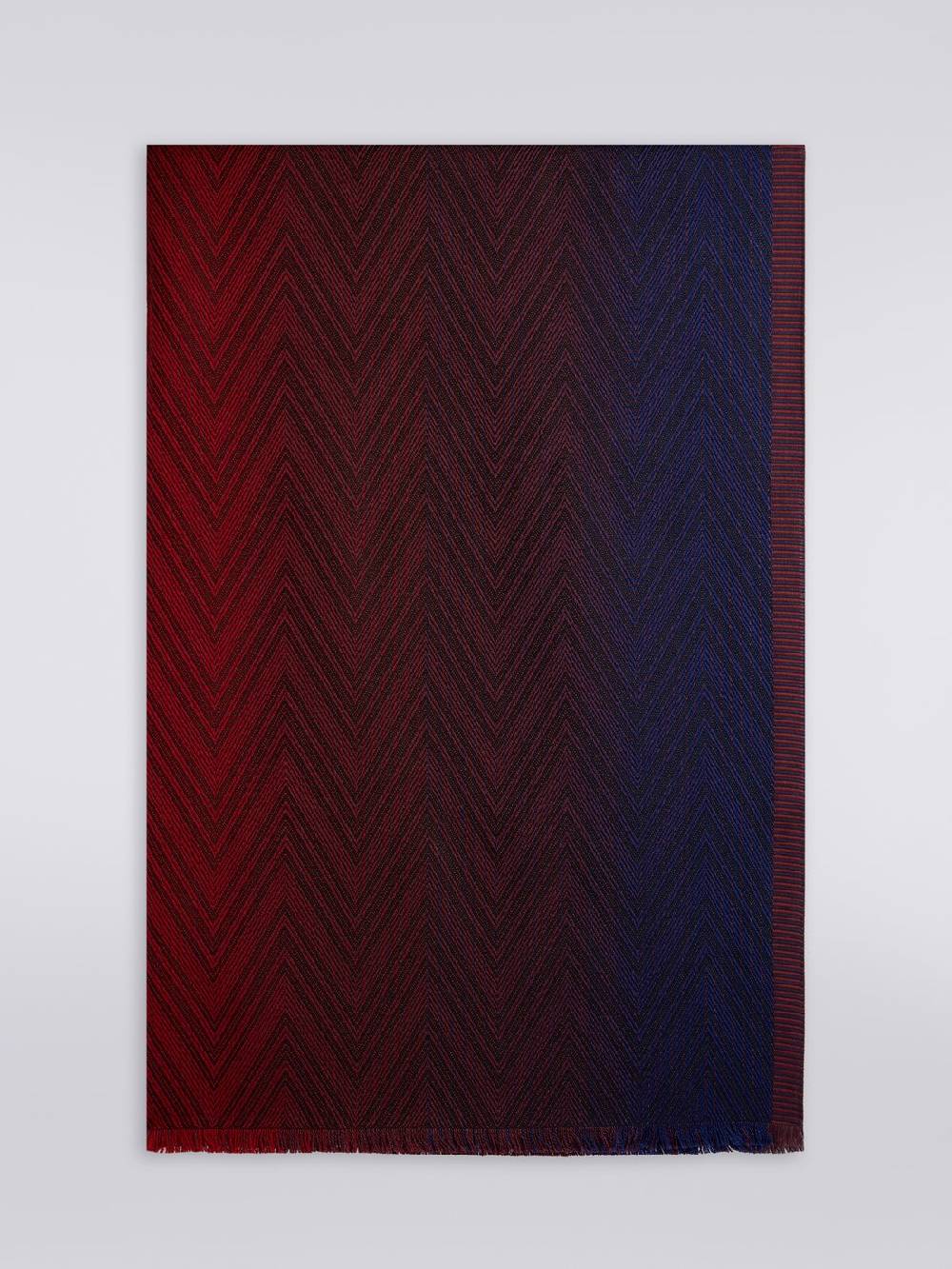 M Missoni Stola In Maglia Di Viscosa E Lana Chevron Con Bordi Sfrangiati