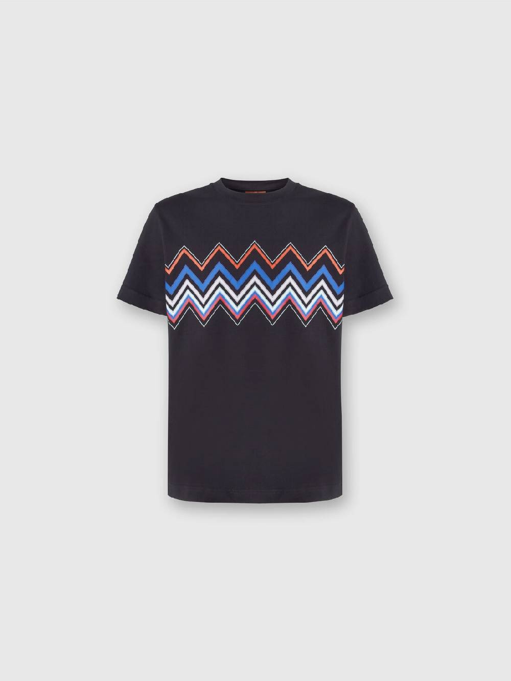 M Missoni T-shirt A Maniche Corte In Cotone Con Stampa Zig Zag