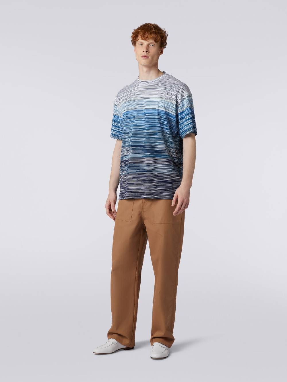 M Missoni T-shirt A Maniche Corte In Cotone Fiammato