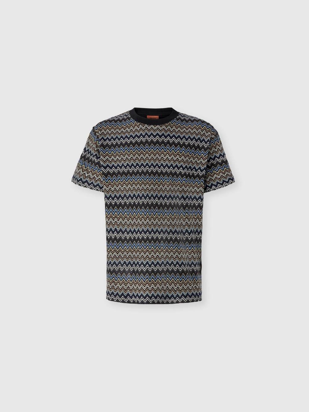 M Missoni T-shirt Con Motivo Zig Zag E Logo Posteriore