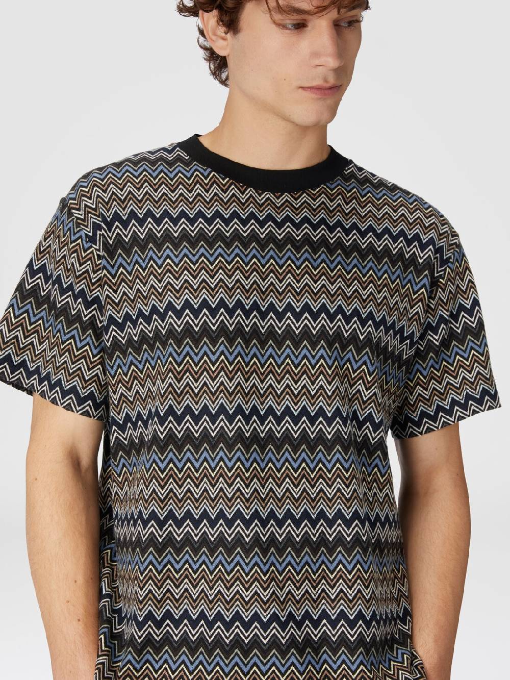 M Missoni T-shirt Con Motivo Zig Zag E Logo Posteriore