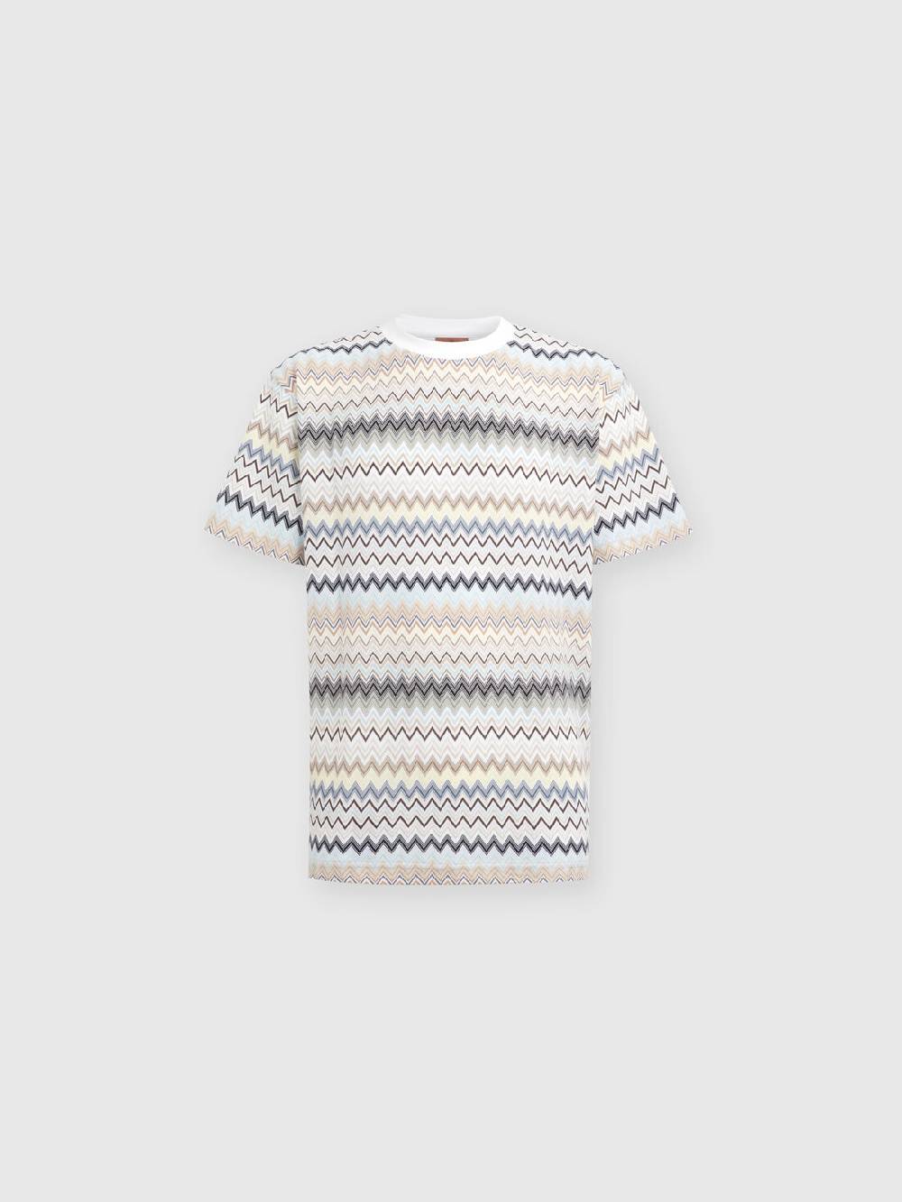 M Missoni T-shirt Con Motivo Zig Zag E Logo Posteriore