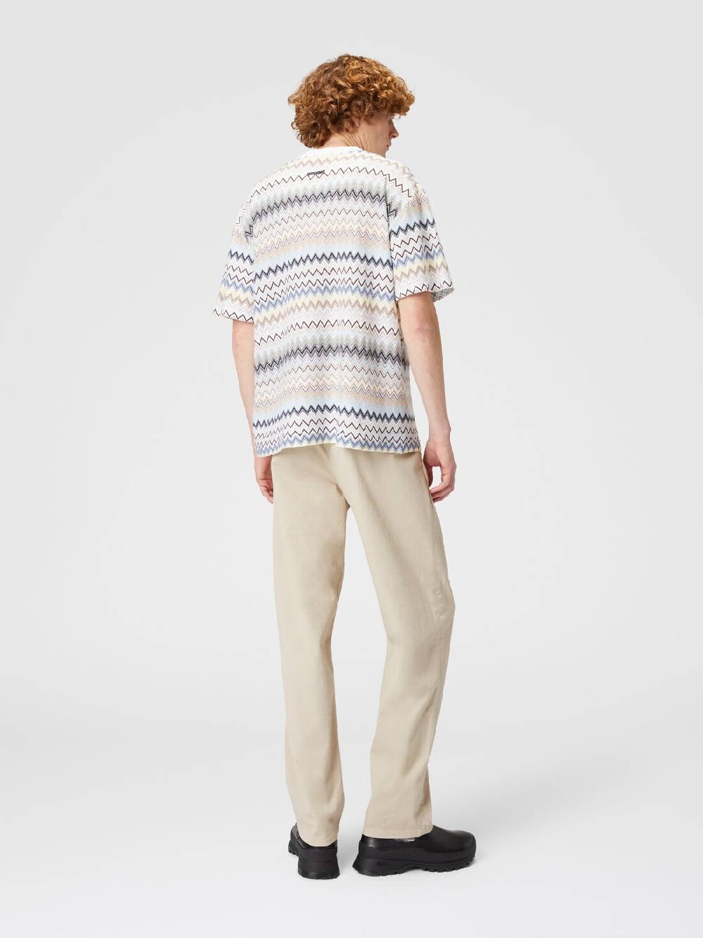 M Missoni T-shirt Con Motivo Zig Zag E Logo Posteriore