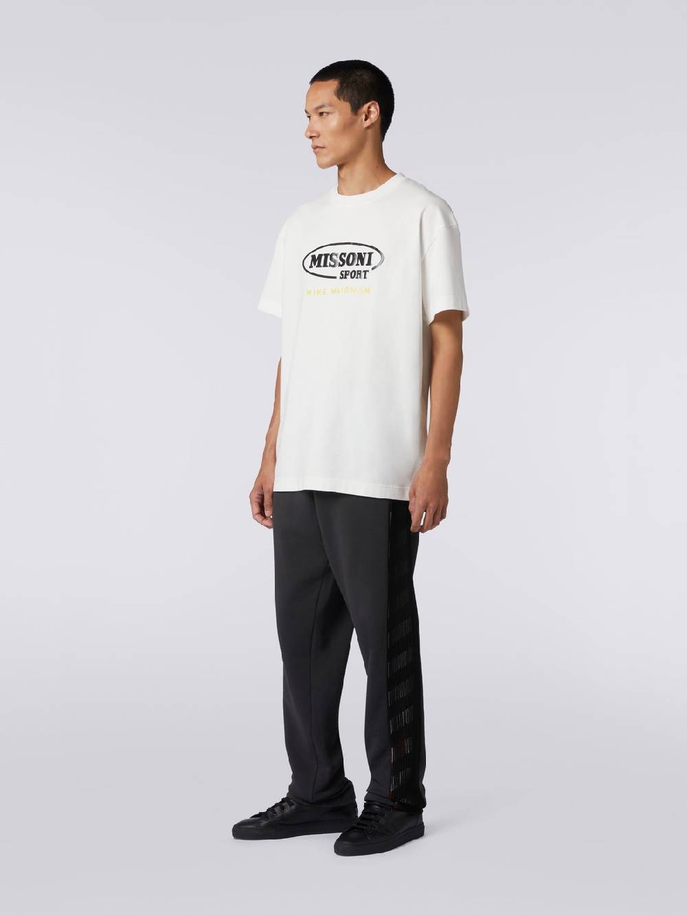 M Missoni T-shirt Girocollo In Cotone Con Logo In Collaborazione Con Mike Maignan
