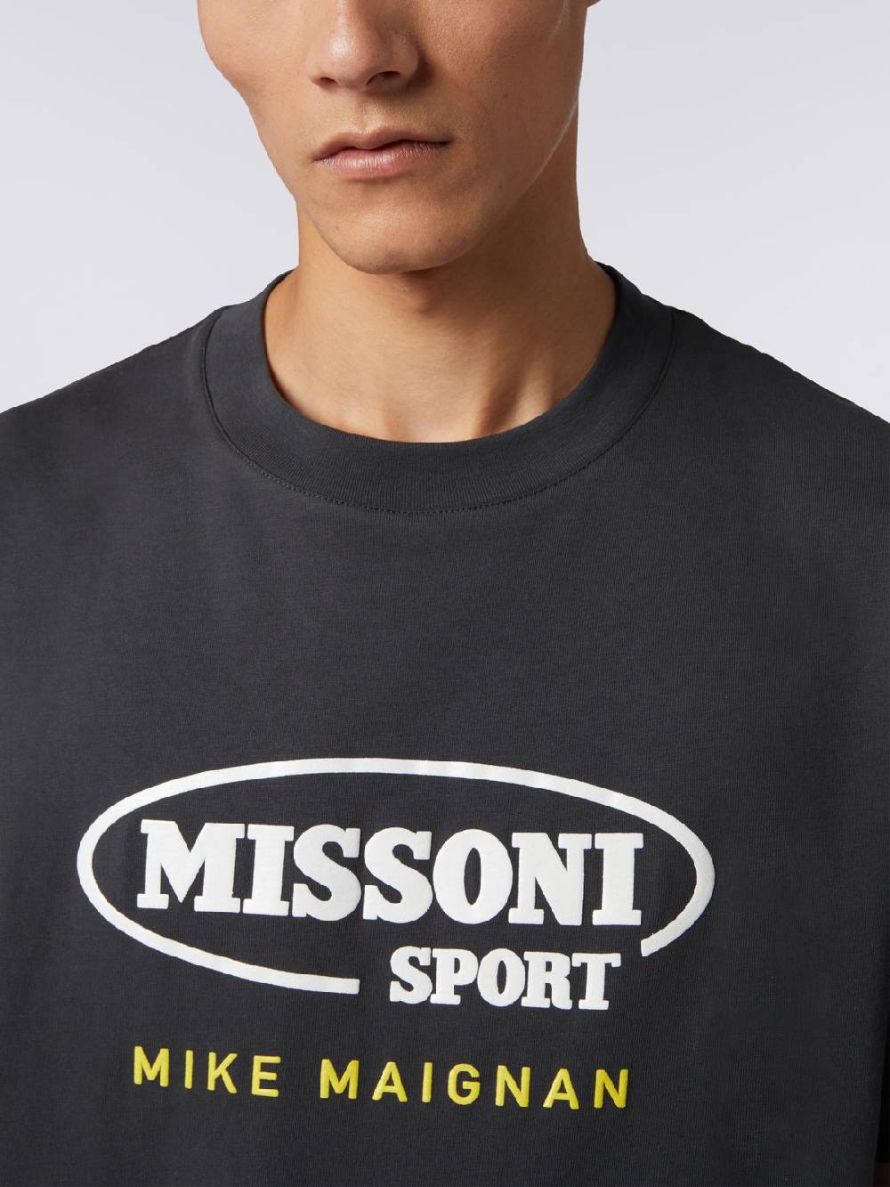 M Missoni T-shirt Girocollo In Cotone Con Logo In Collaborazione Con Mike Maignan