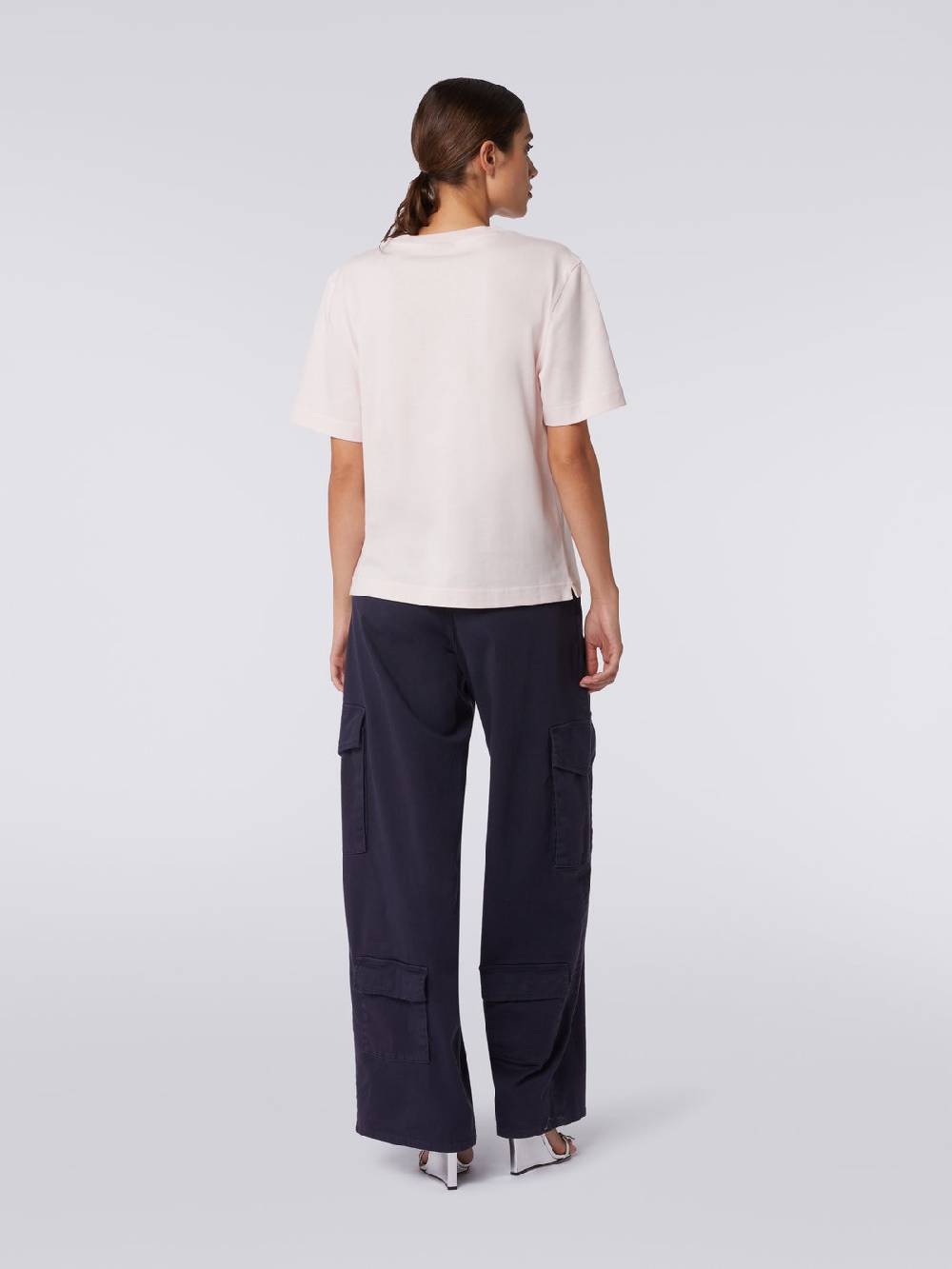 M Missoni T-shirt Girocollo In Cotone Con Ricamo E Logo