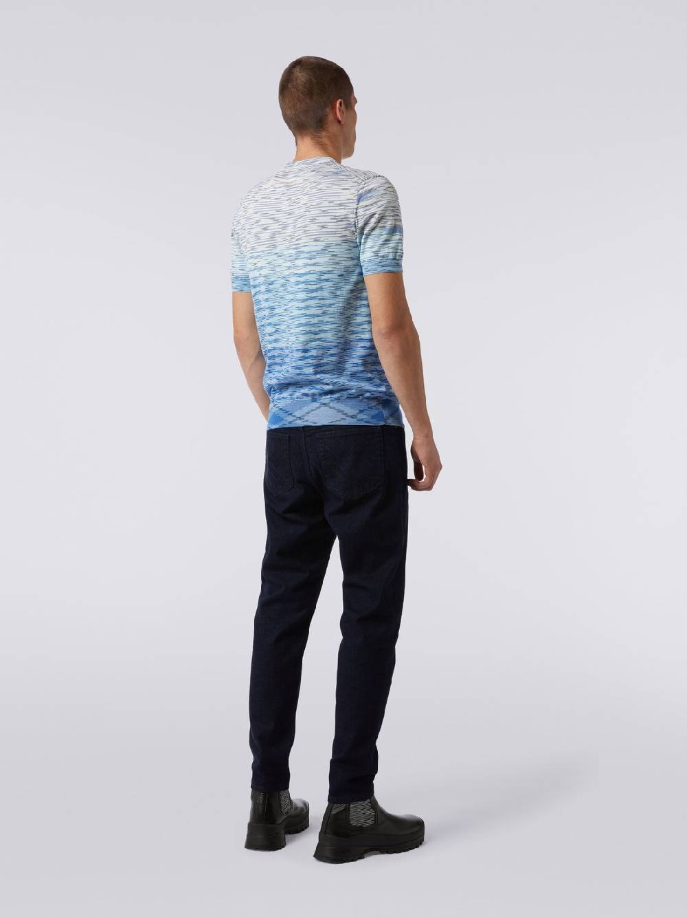M Missoni T-shirt Girocollo In Cotone Fiammato Dégradé