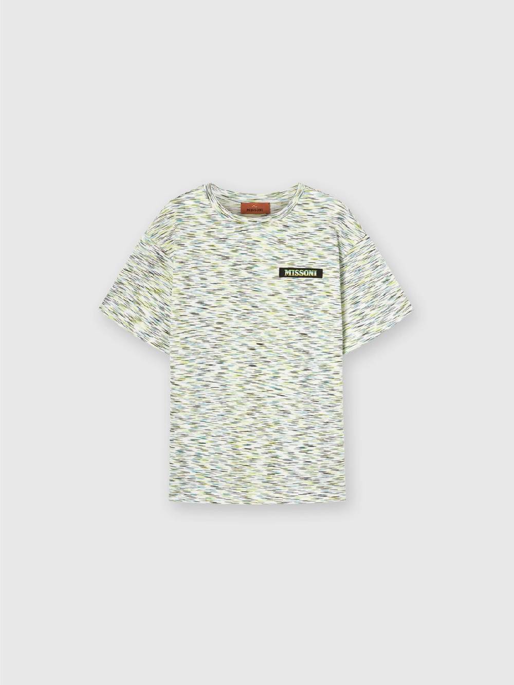 M Missoni T-shirt in cotone fiammato con scritta logo