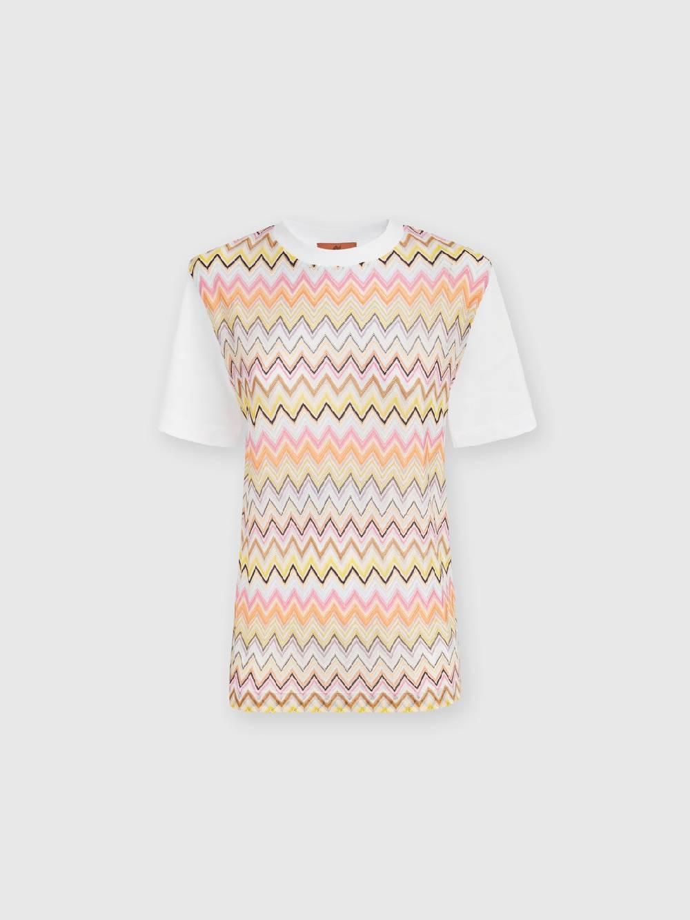 M Missoni T-shirt In Jersey Di Cotone Con Inserti Chevron