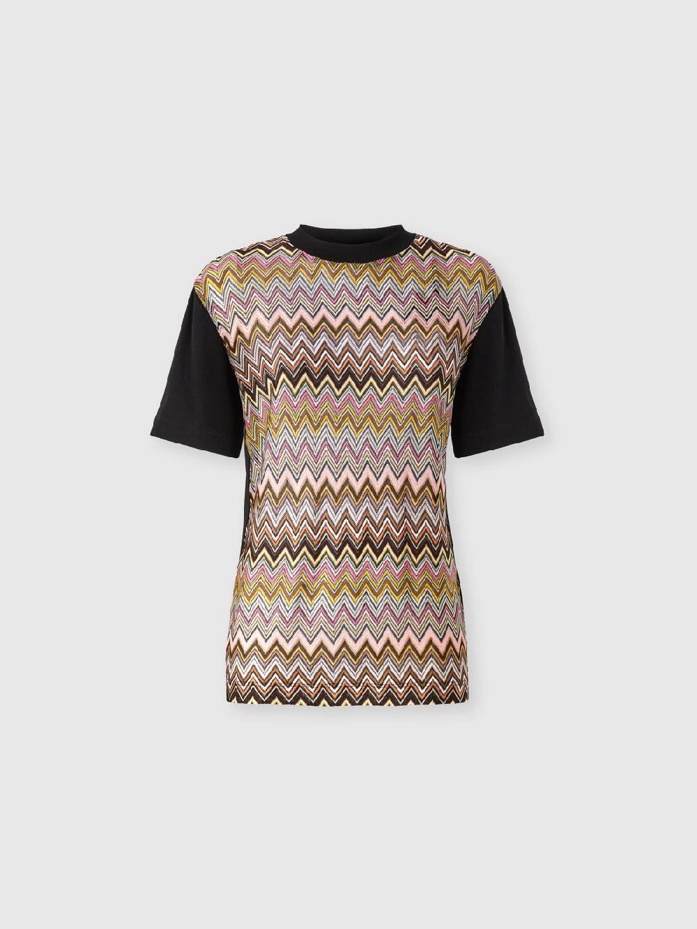 M Missoni T-shirt In Jersey Di Cotone Con Inserti Chevron