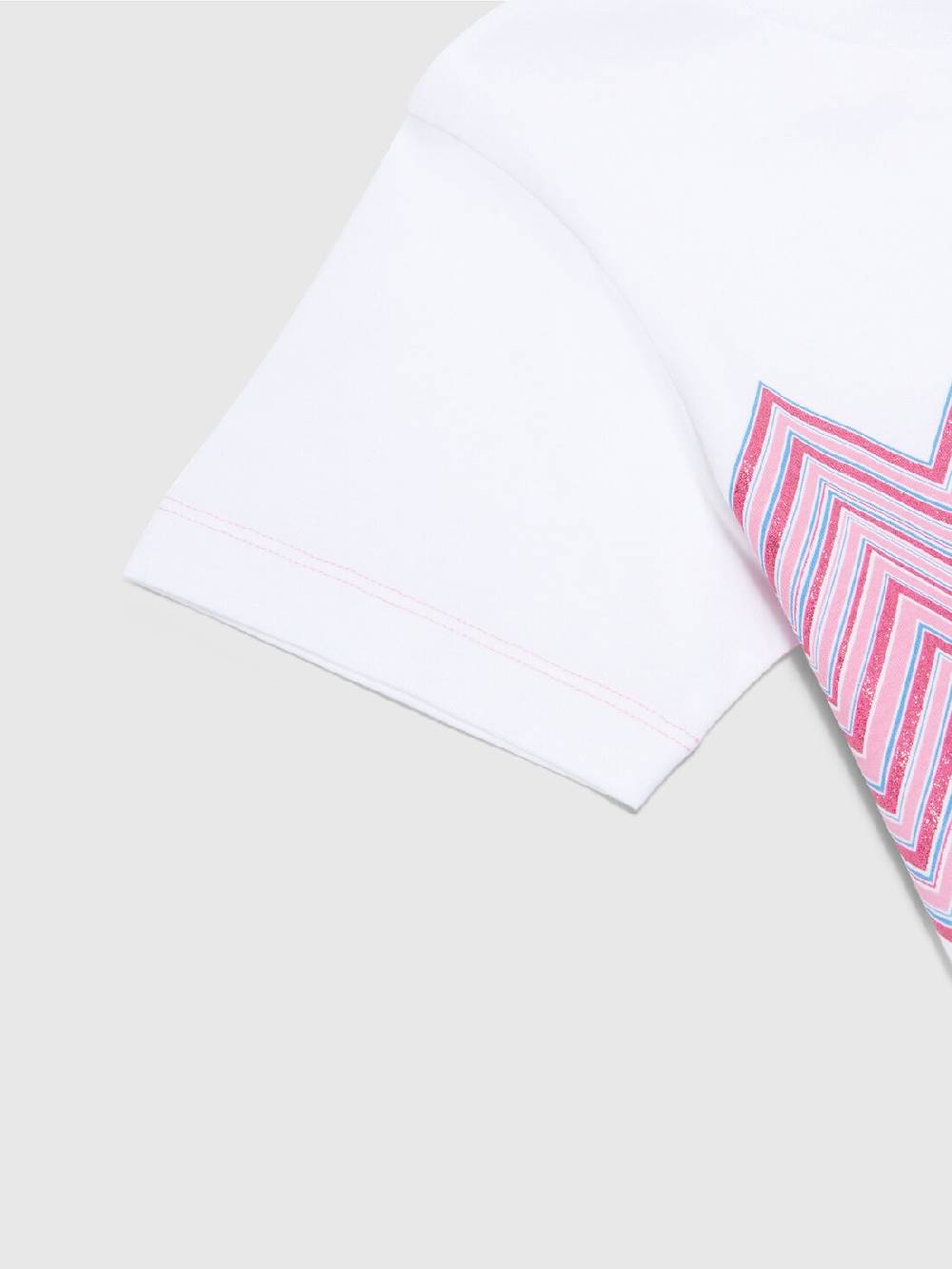 M Missoni T-shirt In Jersey Di Cotone Con Inserto Chevron E Logo