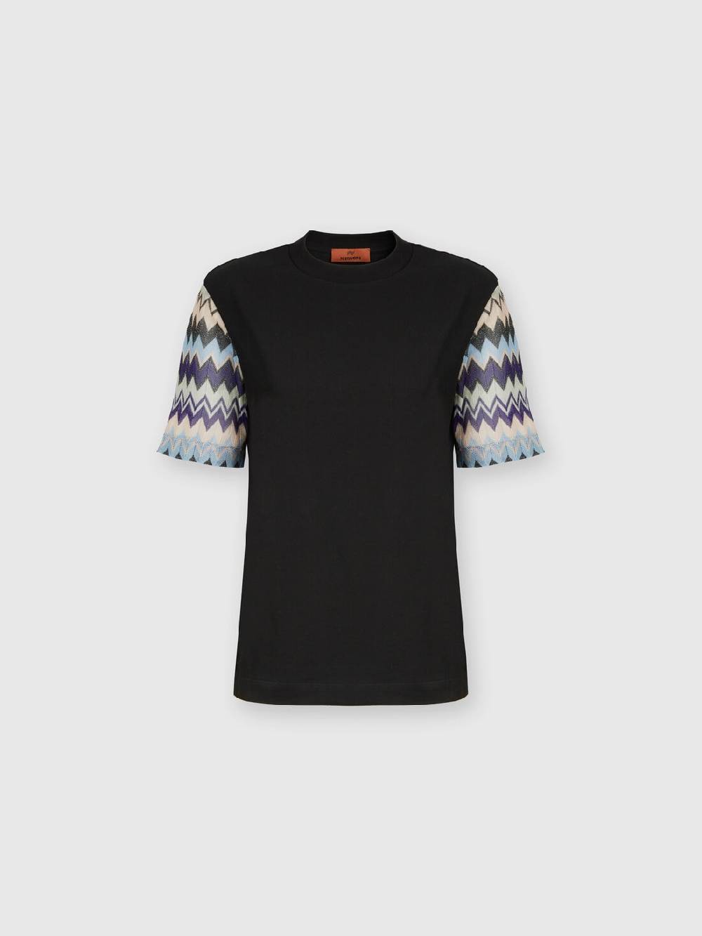 M Missoni T-shirt In Jersey Di Cotone Con Maniche In Maglia Zig Zag