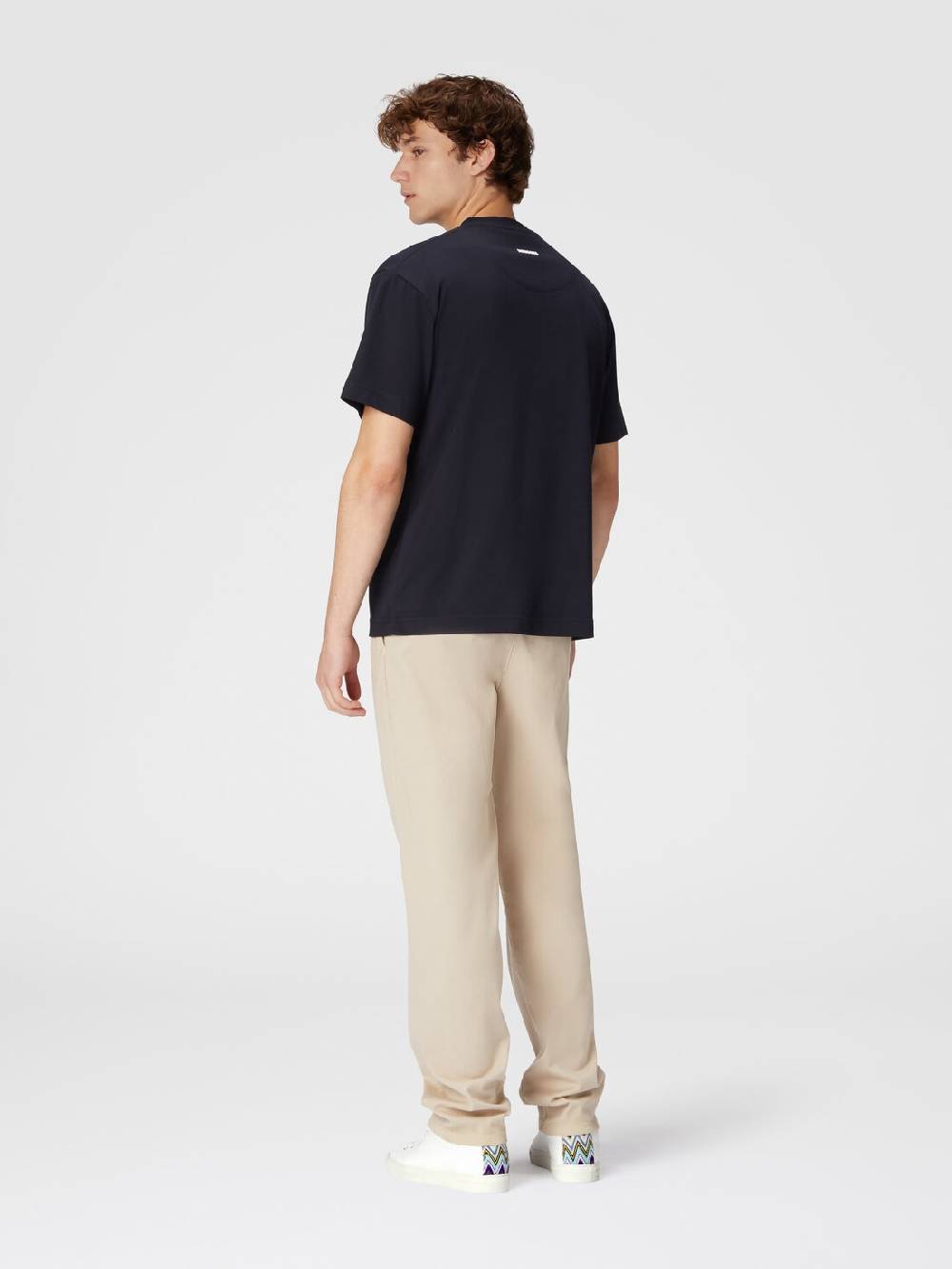 M Missoni T-shirt In Jersey Di Cotone Con Ricamo Zig Zag