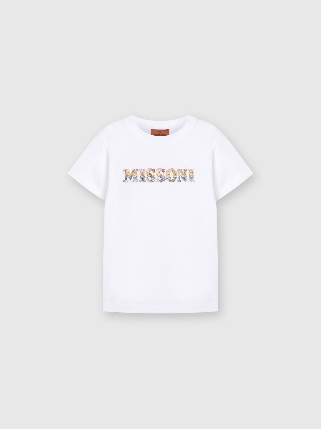 M Missoni T-shirt In Jersey Di Cotone Con Scritta Logo Chevron